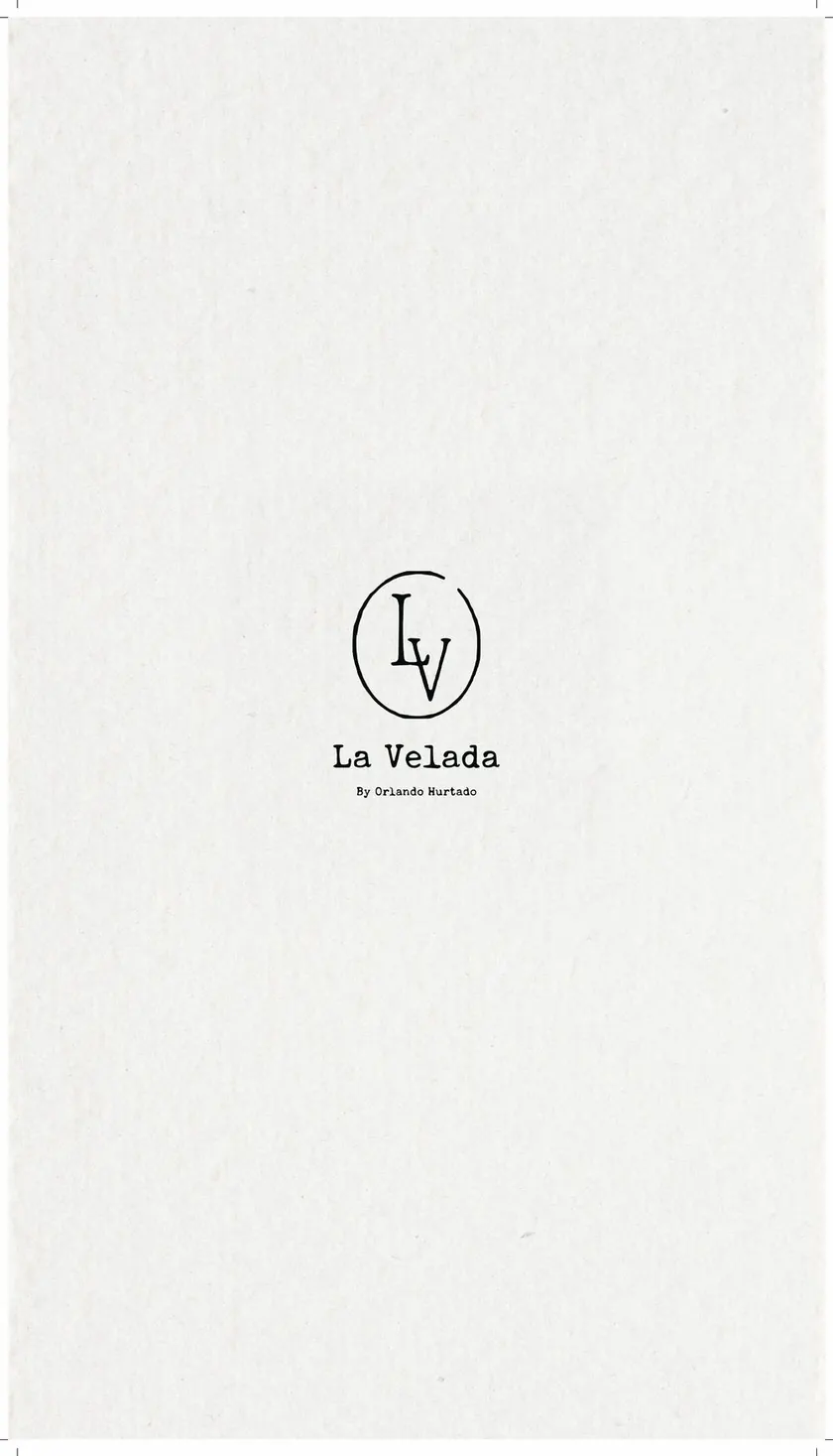 La Velada menu cover with the LV monogram